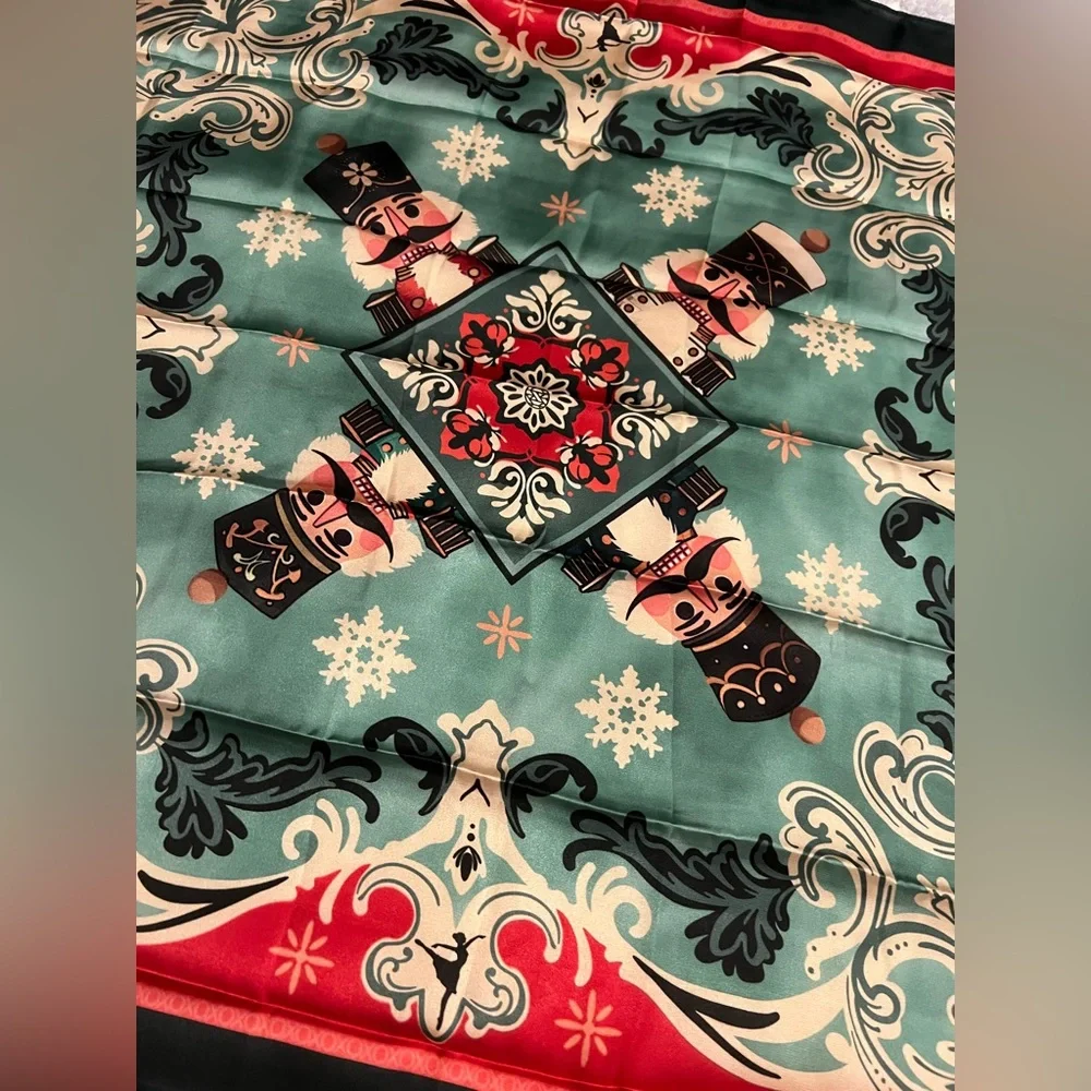 Festive Nutcracker Silk Like  Scarf - Picture 2 of 6